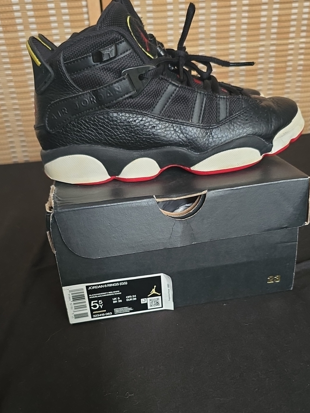 Air Jordan Kids' Black & Red Basketball Sneakers